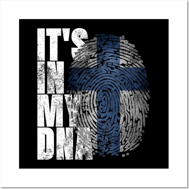 It's In My DNA Finnish Shirt Suomi Finland Flag Gifts Finn Wall Art by Smoothbeats